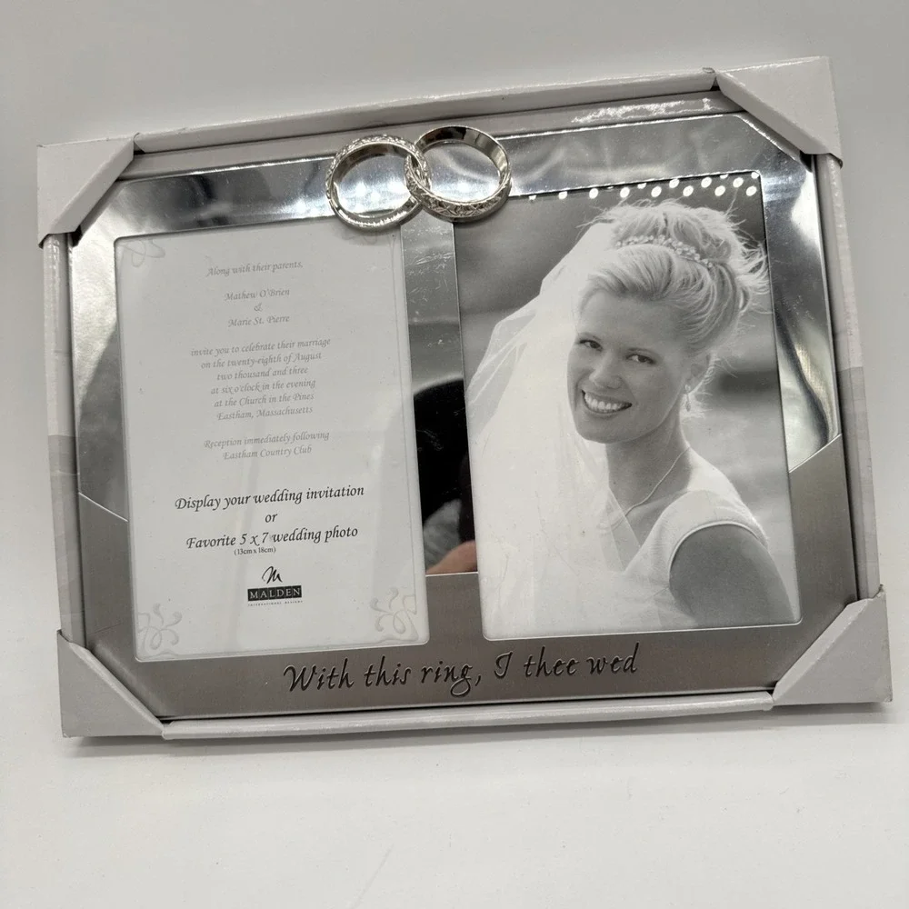 Malden Wedding Picture Frame Mr & Mrs 5x7 Photo 11 1/4